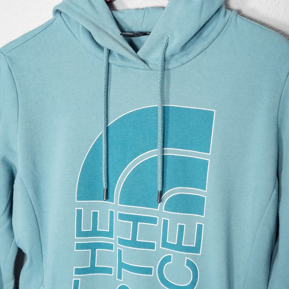 The North Face Pullover Hoodie Ice Blue Logo Size Large Color Pop Athleisure - Picture 3 of 7